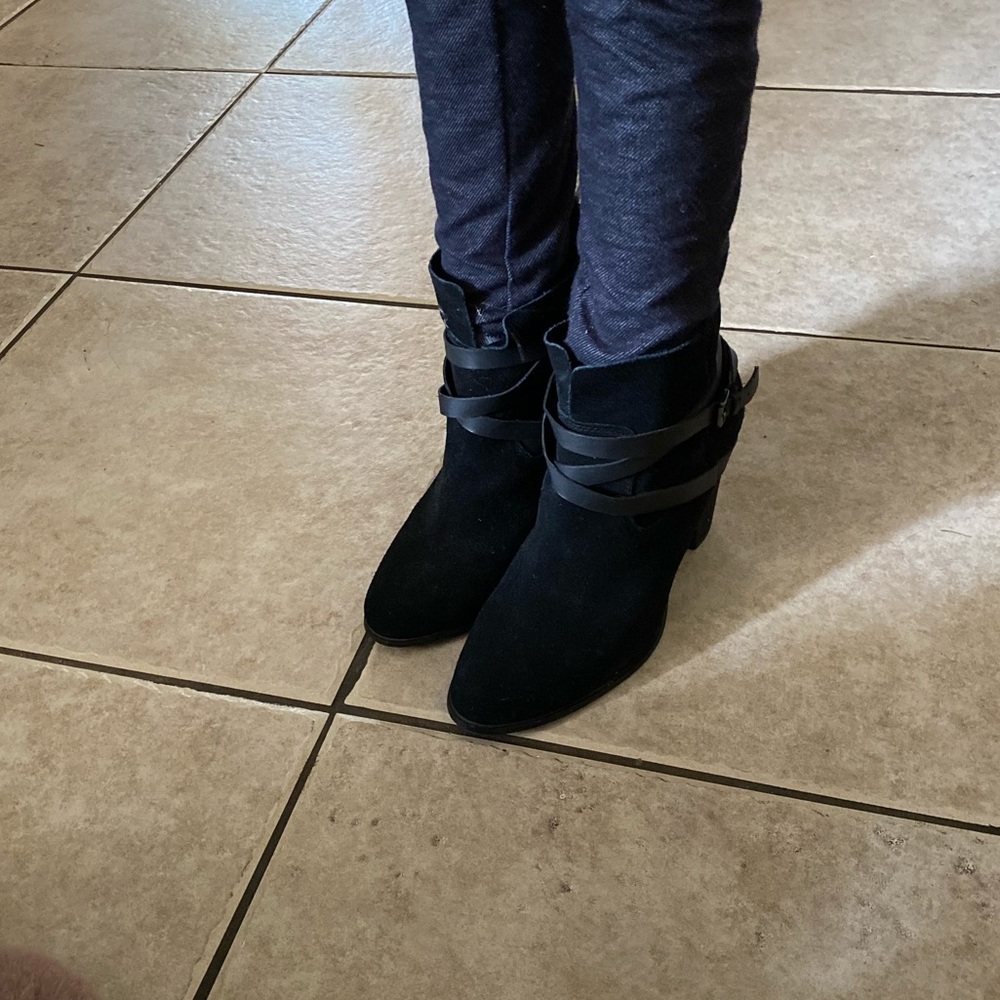 Carlos Santana booties boots genuine suede leather